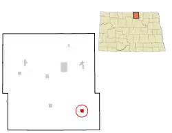 Location of Mylo, North Dakota