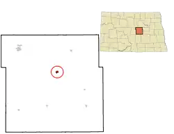 Location of Fessenden, North Dakota