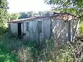 Once a rail car, now a storage shed.