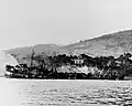 USS LST-282 burning after being attacked on 16 August 1944