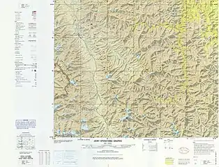 Map including part of the China-USSR (Tajik SSR) border near Taxkorgan (T'a-shih-k'u-erh-kan) (DMA, 1985)