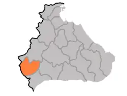 Map of Kangwon showing the location of Ichon