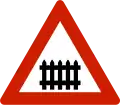 Level crossing with barriers ahead