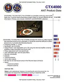 CTX4000 - Portable continuous-wave radar (CRW) unit to illuminate a target system for Dropmire collection