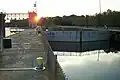 Savannah Bluff Lock and Dam; Lock structure on west bank of river looking downstream.