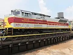 Norfolk Southern NS #1074, an EMD SD70ACe locomotive painted in Lackawanna Railroad livery as part of the NS heritage fleet