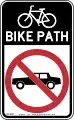 Bicycle lane sign in New York City.