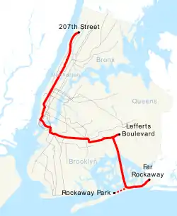 Map of the "A" train