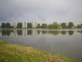 The lake and a housing estate at Nad jazerom