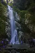 A full view of Namaste waterfall