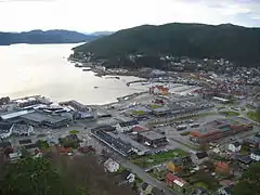 Namsos, seen from the mountain Klompen