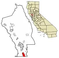 Location of American Canyon in Napa County, California.