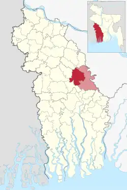 Location of Narail Sadar