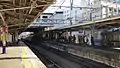 The platforms viewed from the down end in February 2012