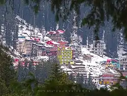 Narkanda as seen from Hatu peak, India.