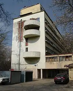 Narkomfin Building before its restoration in 2020 (Moisei Ginzburg, 1930)