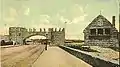 Narragansett Casino ruins and lifeguard station, ca. 1905 after the fire destroyed most of the complex