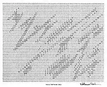 printout of artwork that looks like waves in ASCII art