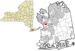 Location in Nassau County and the state of New York