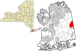 Location in Nassau County and the state of New York.