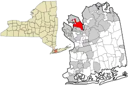 Location in Nassau County and the state of New York