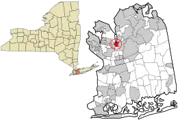 Location in Nassau County and the state of New York