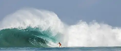 Nathan Mitchell and a wave at Gas Chambers Beach