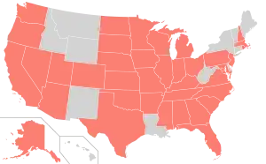 Map of US showing National Guard deployments at of June 16, 2020