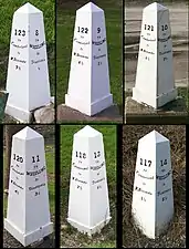 National Road Mile Markers Nos. 8, 9, 10, 11, 13, 14