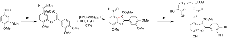 Key step in synthesis of lithospermic acid