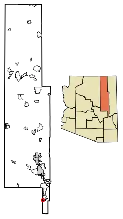 Location of Fort Apache in Navajo County, Arizona.