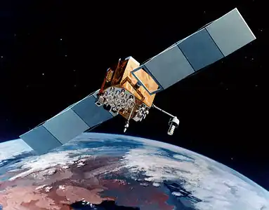 Artist's impression of a Navstar-2F satellite in orbit