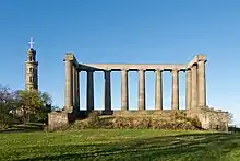 Image 13The National Monument of Scotland (right) and Nelson Monument (left)