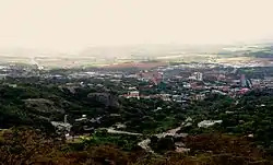 A view of the CBD of the city as seen from the Steiltes suburb