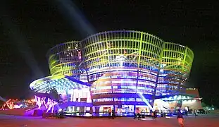 The Nelum Pokuna Theatre at night