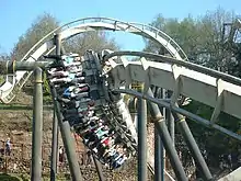 A Bolliger & Mabillard inverted coaster, Nemesis at Alton Towers