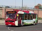 An Optare Versa in the "Hybrid" livery introduced in 2012