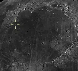 Slava is one of twelve named craters near the landing site, located in the northwest of Mare Imbrium