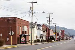 Main St (PA 88), near intersection with Maple St, looking east.