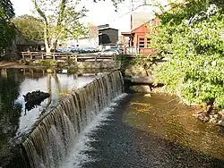 Waterfall and millpond at Aquetong Creek