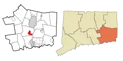 Location in New London County, Connecticut