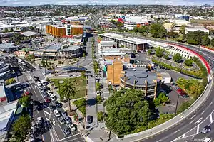 Aerial view of New Lynn town centre in 2013