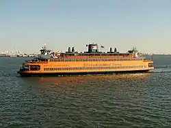 the Kennedy-class American Legion ferryboat on its way to Staten Island