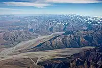 Snow-capped mountain range