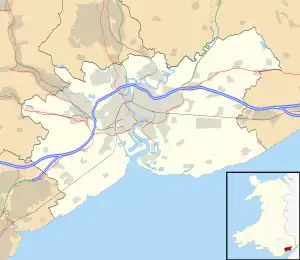 City of Newportand (inset) within Wales