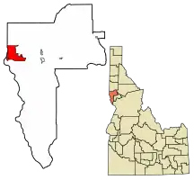 Location of Lewiston in Nez Perce County, Idaho.