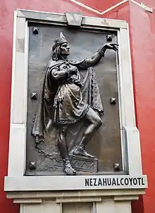 Bronze casting of Nezahualcoyotl.