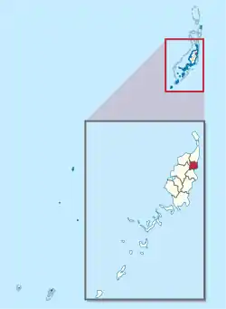 Location of Ngiwal in Palau