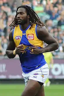 Nic Natainui playing for West Coast in 2018