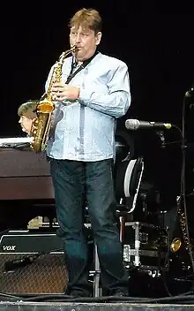 On stage with Mark Knopfler in Dresden, Germany, 4 July 2013